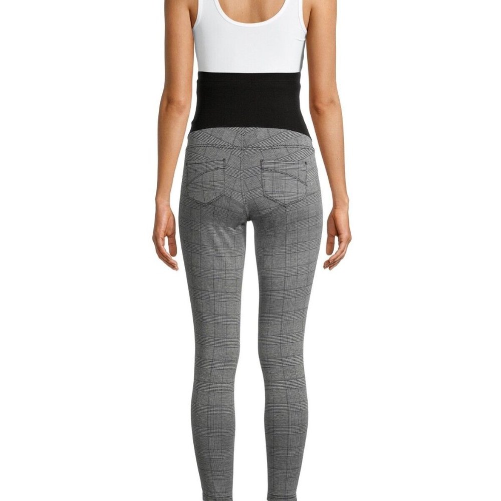 Time & True Womens Maternity Jeggings Size S-XL Gray Plaid Soft & Comfortable - Picture 4 of 8